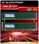 DDR3 8192Mb Silicon Power (SP008GBLTU133N01 / SP008GBLTU133N02) 1333MHz, PC3-10660, CL9, (9-9-9-24), 1.5V, (Kit:2x4096MB)